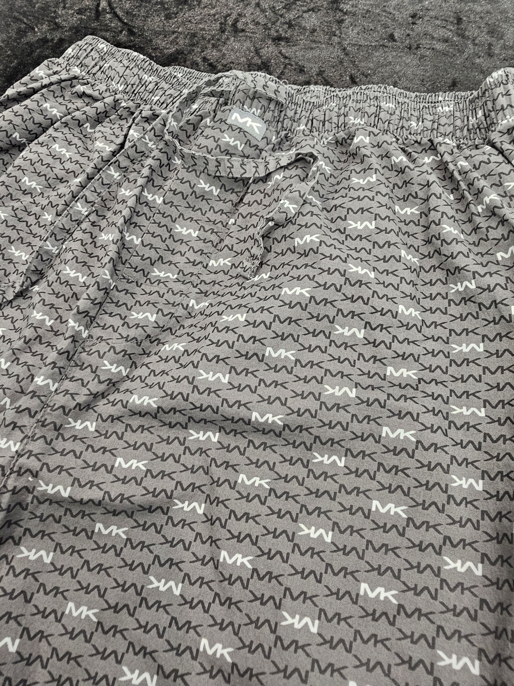 Michael Kors Gray and White MK Logo Lounge Pants